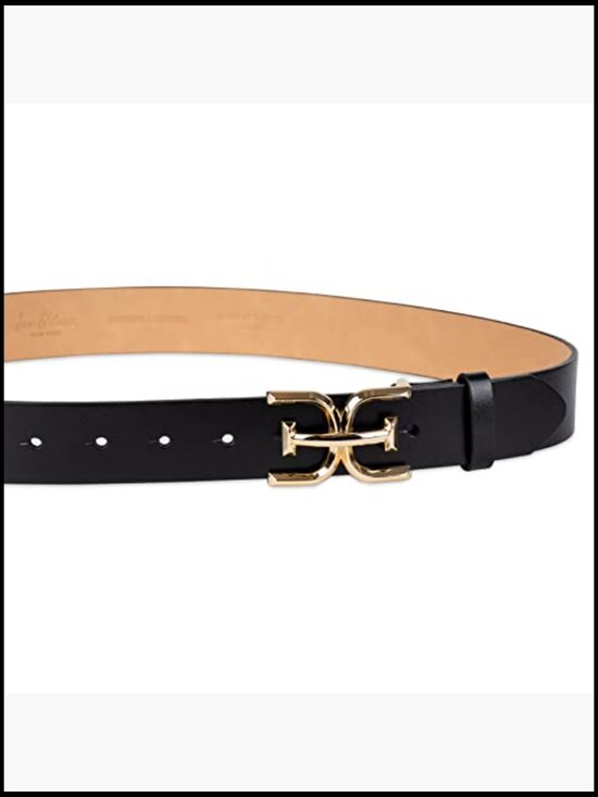 Double-E Logo Plaque Buckle Leather Belt for Jeans and Trousers main image 5